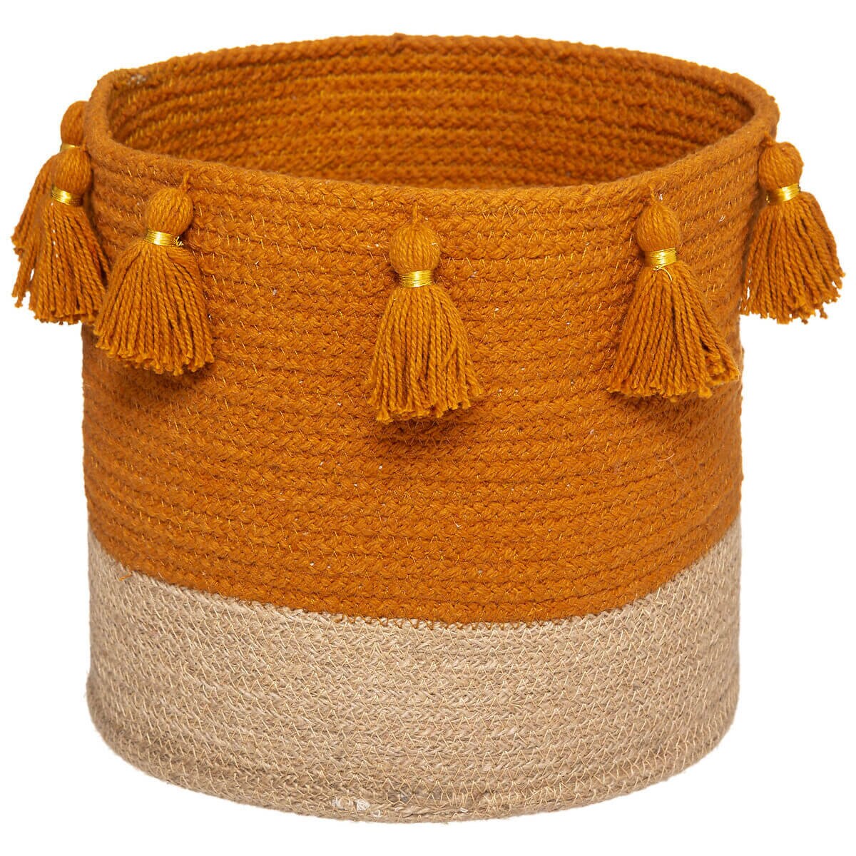 Kosze dekoracyjne okrągłe GYPSY z uchwytami, 3 sztuki