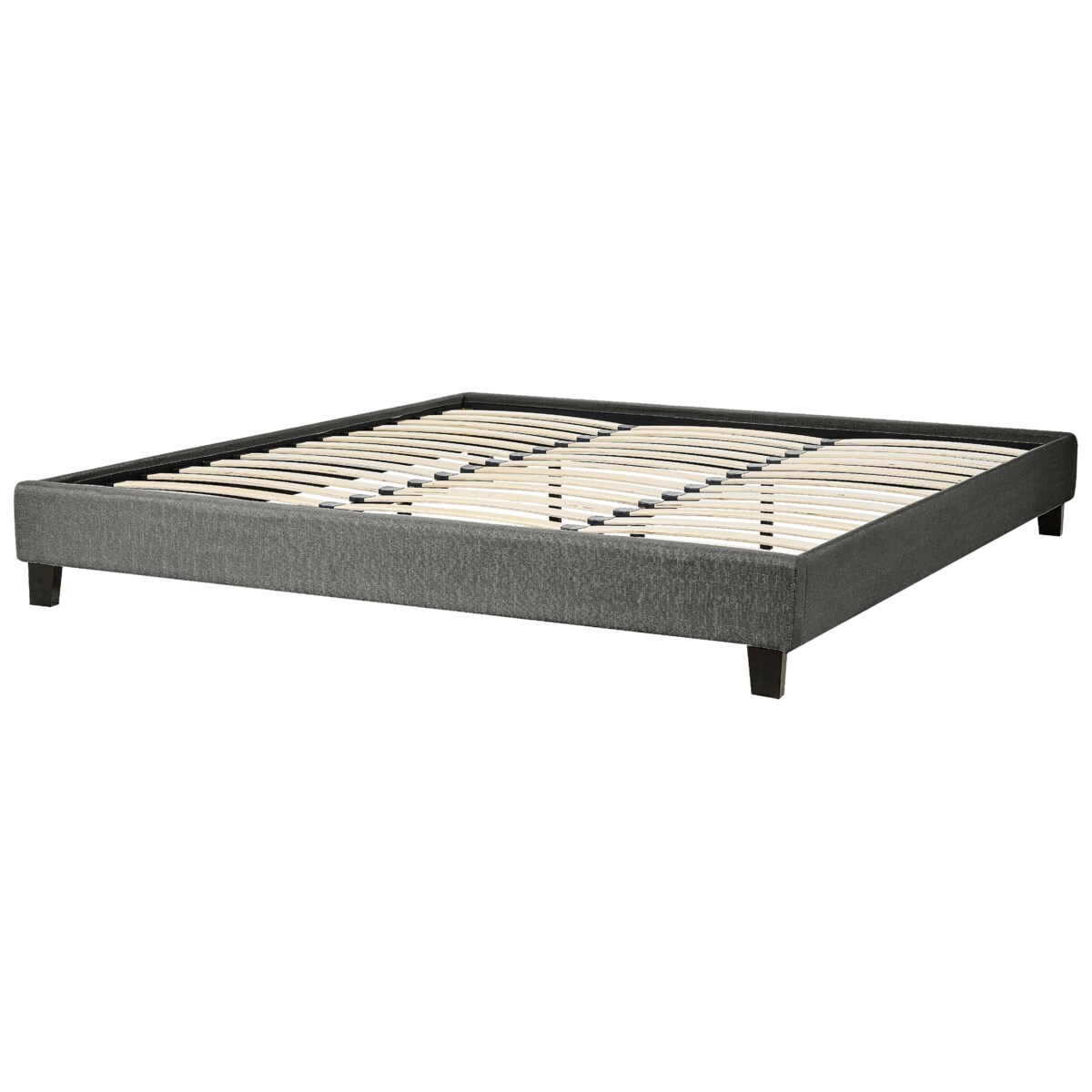 Łóżko tapicerowane bez zagłówka 180 x 200 cm szare ROANNE