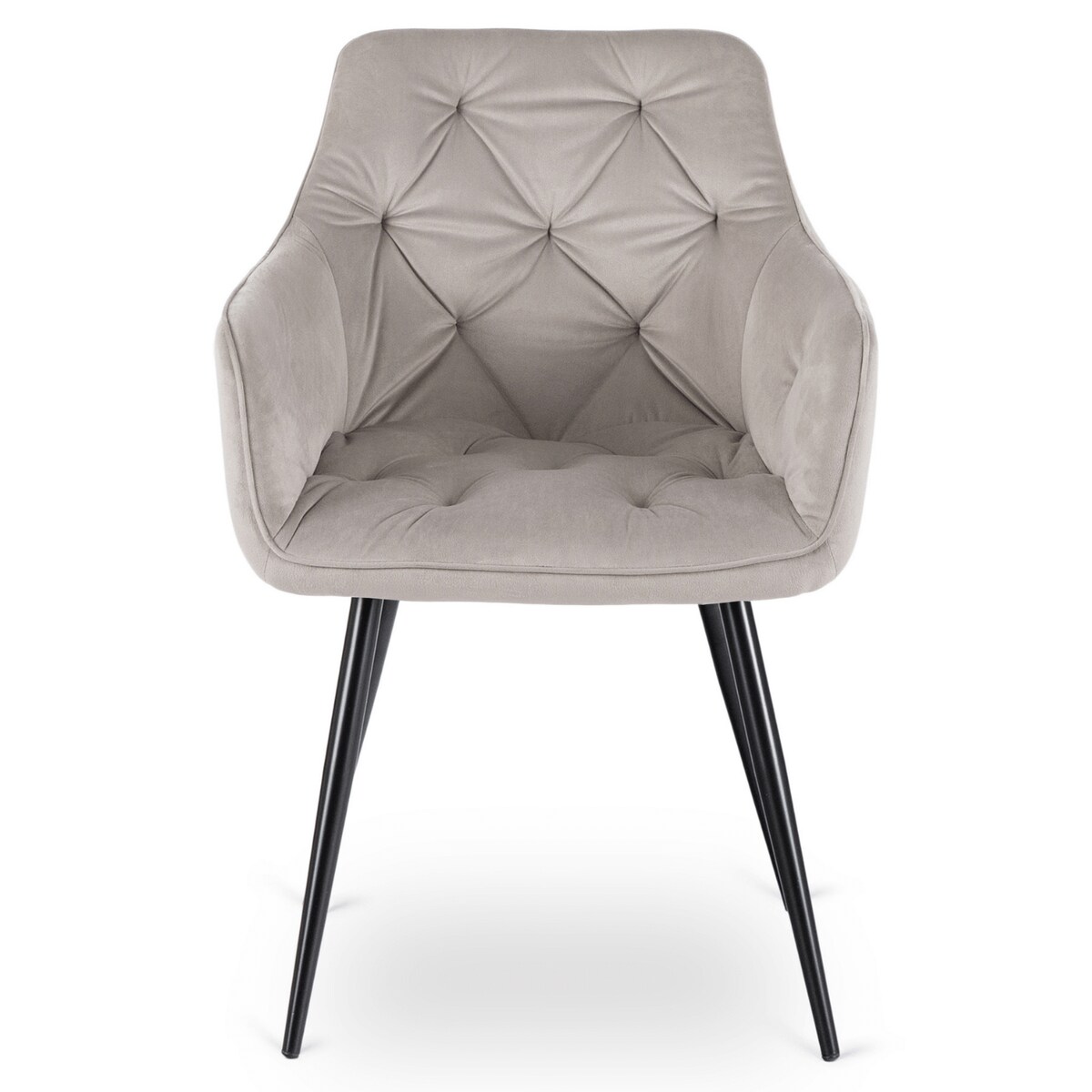 Krzesło Tapicerowane Welurowe Do Salonu Jadalni Kuchenne Szare MODESTO