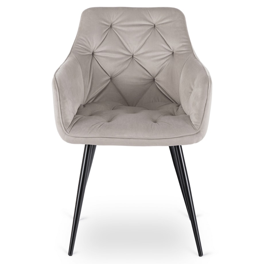 Krzesło Tapicerowane Welurowe Do Salonu Jadalni Kuchenne Szare MODESTO