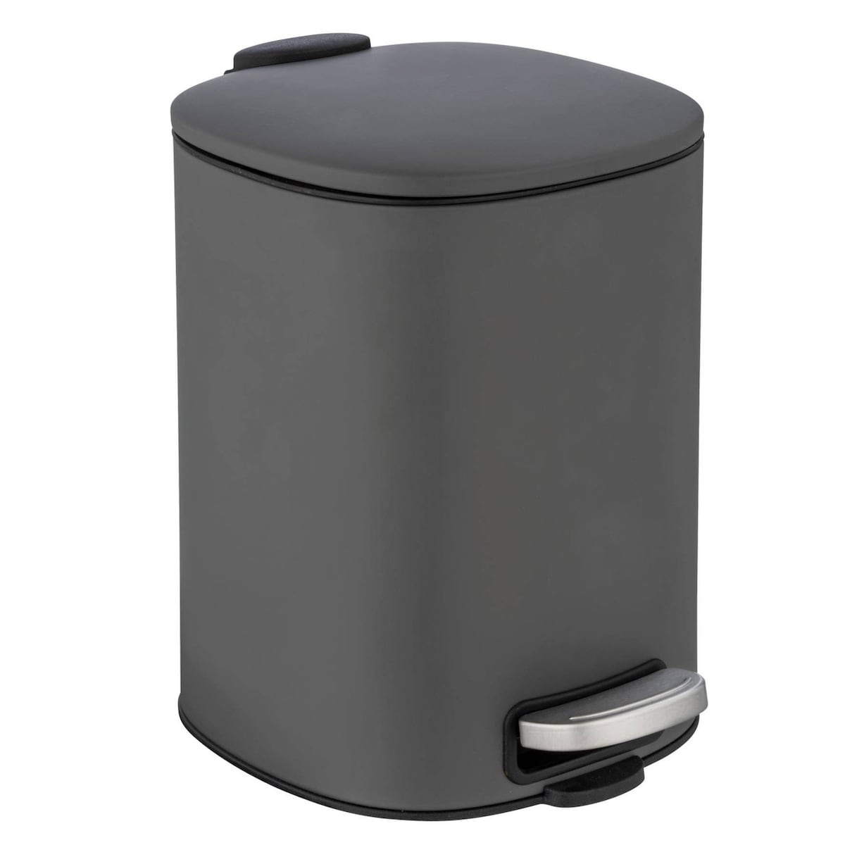Kosz na śmieci ALASSIO, z pedałem i funkcją Easy-Close, 5 L, WENKO, kolor szary, metal