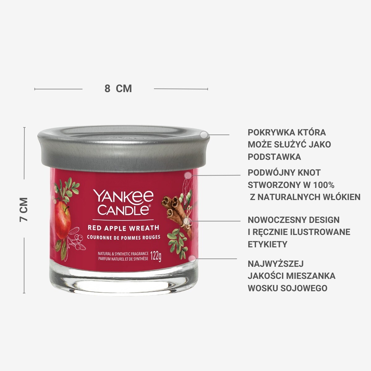 YC SIGNATURE - Tumbler mały RED APPLE WREATH