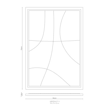 Obraz 3D 50x70cm Abstract III – Dekoracja Ścienna z Tynku Naturalnego, Natural Cream, Minimalistyczny Relief