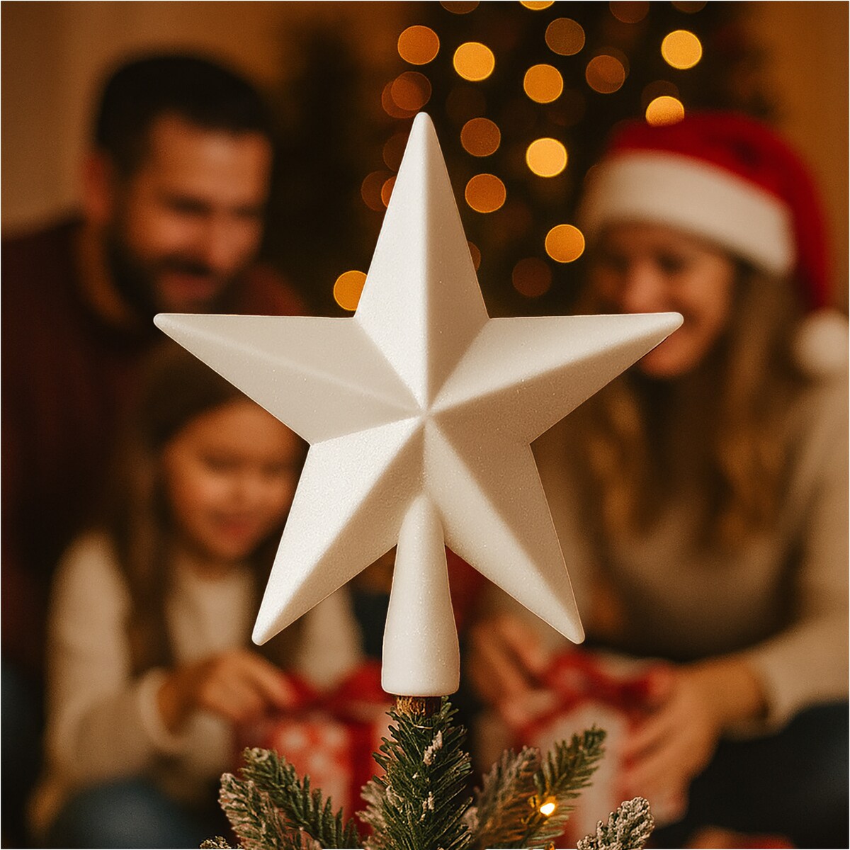 Gwiazda Na Czubek Choinki Brokatowa Na Choinkę Szpic Dekoracja Świąteczna