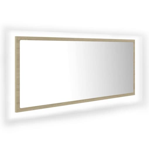 vidaXL Lustro łazienkowe LED, kolor dąb sonoma, 100x8,5x37 cm, akryl