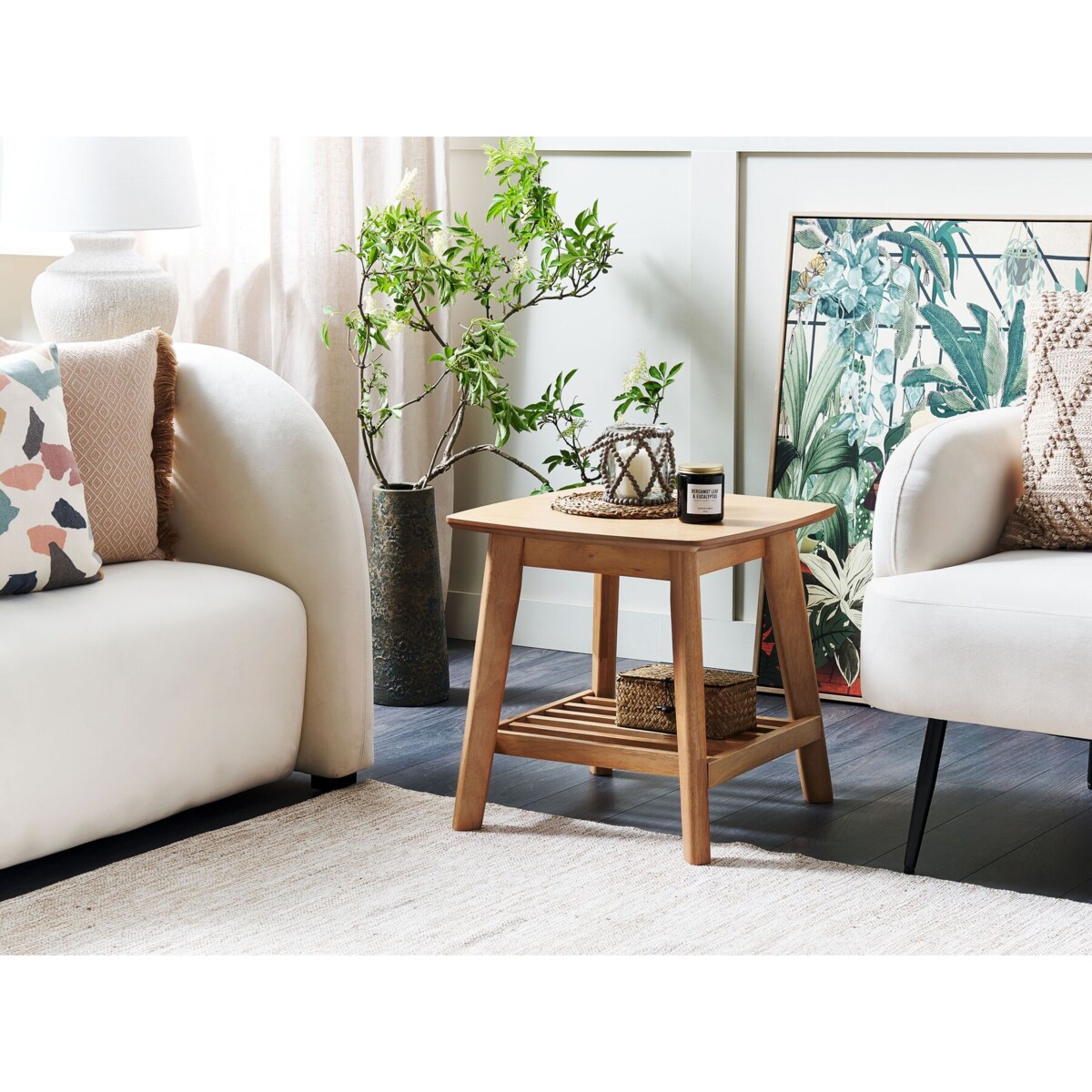 Stolik pomocniczy jasne drewno TULARE