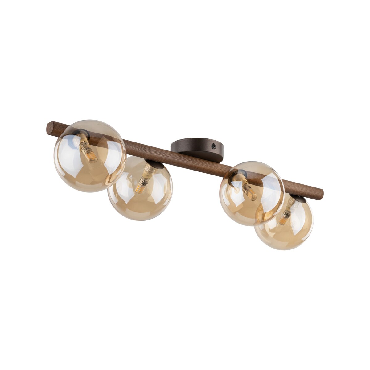 Lampa sufitowa TK Lighting ESTERA WOOD 11094, 4xG9, drewno, bursztynowe szkło, brąz