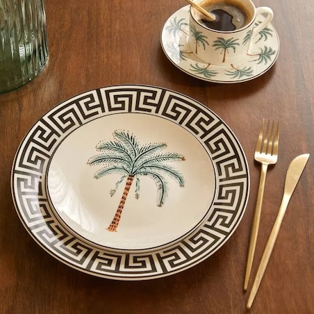 Komplet 6 porcelanowych talerzy obiadowych Reso, 27 cm