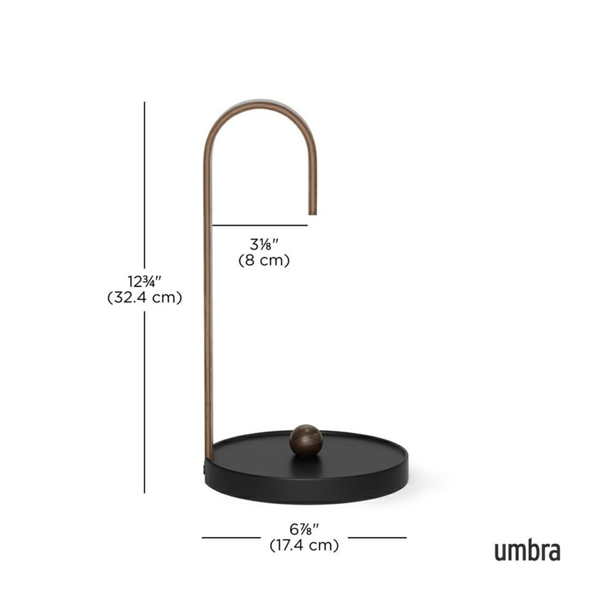 UMBRA stojak na ręcznik papierowy BELLWOOD czarny/orzech