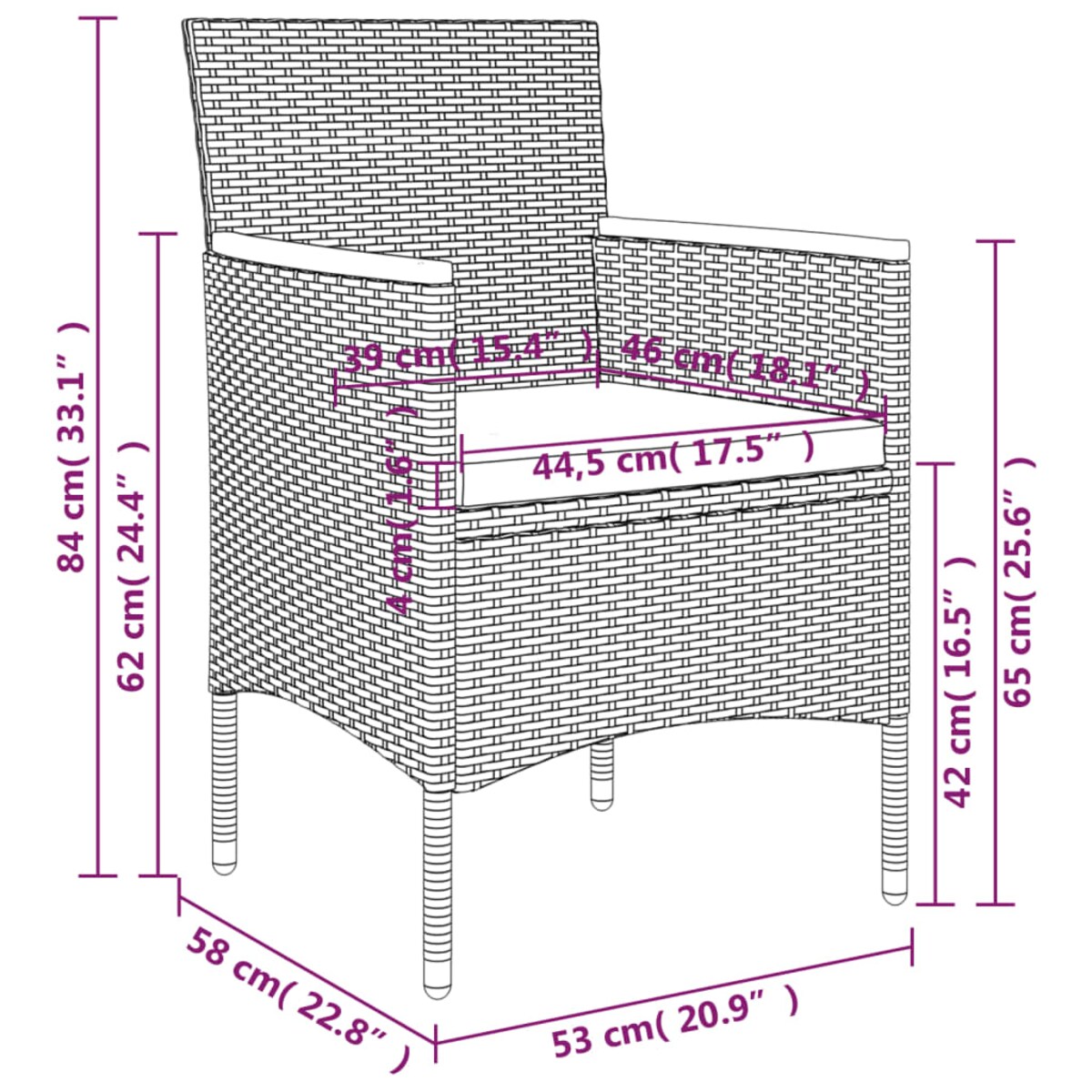 vidaXL 5-częściowy zestaw mebli ogrodowych z poduszkami, szaro-czarny