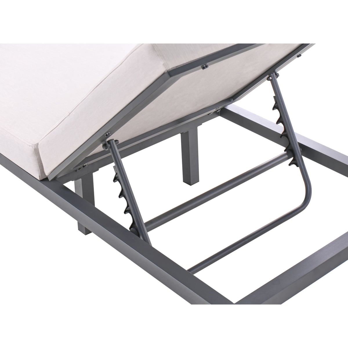 Leżak ogrodowy z poduszką LARIANO Metal Jasnobeżowy