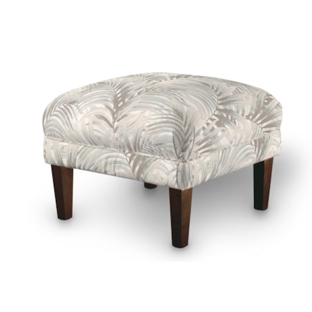 Podnóżek do fotela, beżowo-kremowe liście palmy na białym tle , 56 x 56 x 40 cm, Gardenia