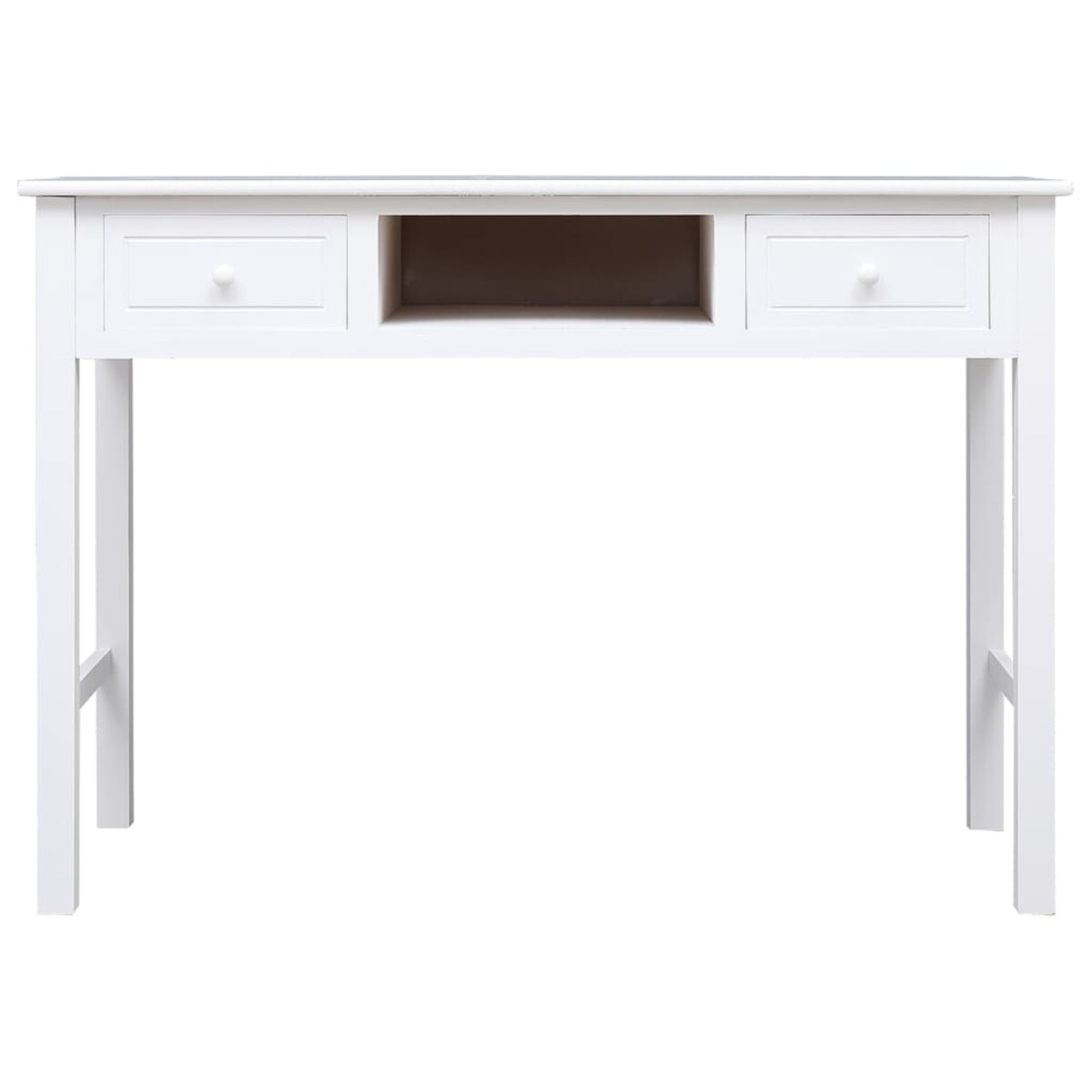 vidaXL Biurko, białe, 108x45x76 cm, lite drewno paulowni