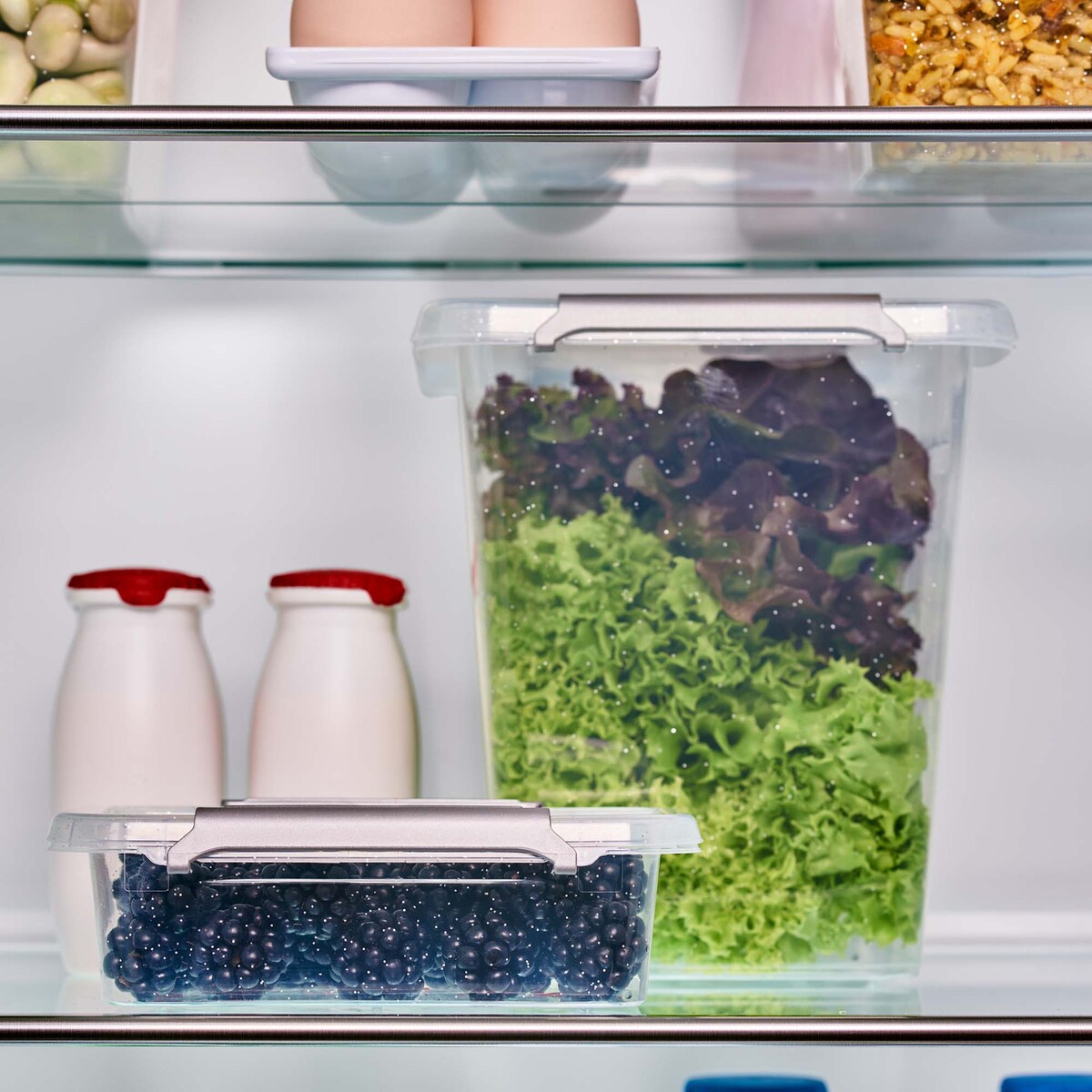 Pojemnik Plastikowy Pudełko Z Pokrywą Na Żywność Antybakteryjne 2X 1,15L