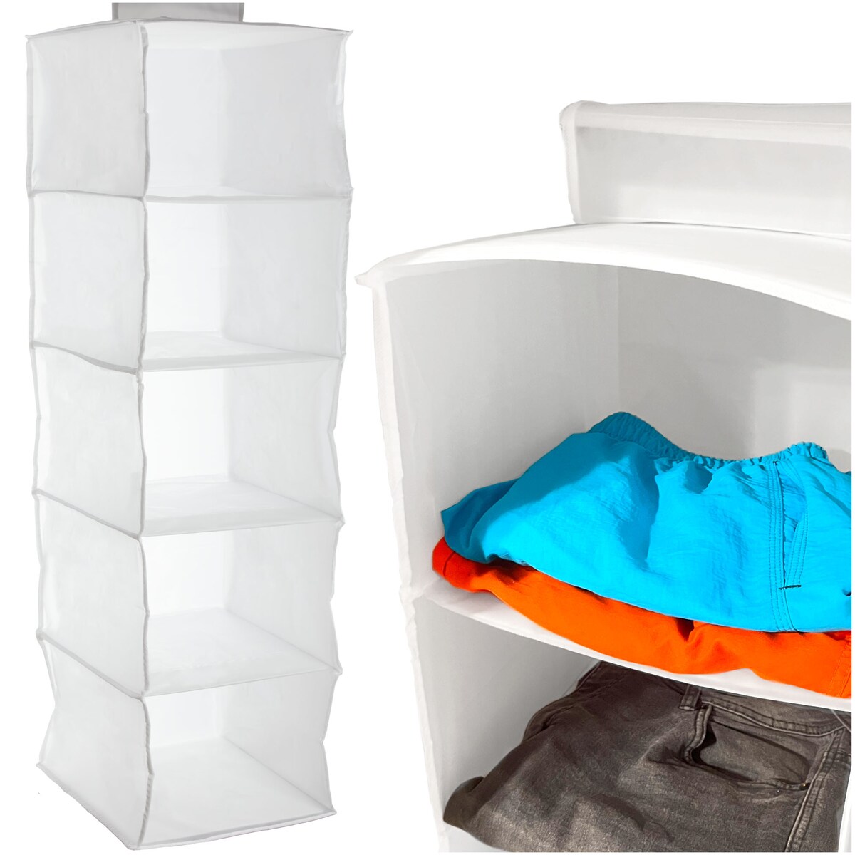 Organizer Wiszący Na Ubrania Do Szafy 5 Półek Buty