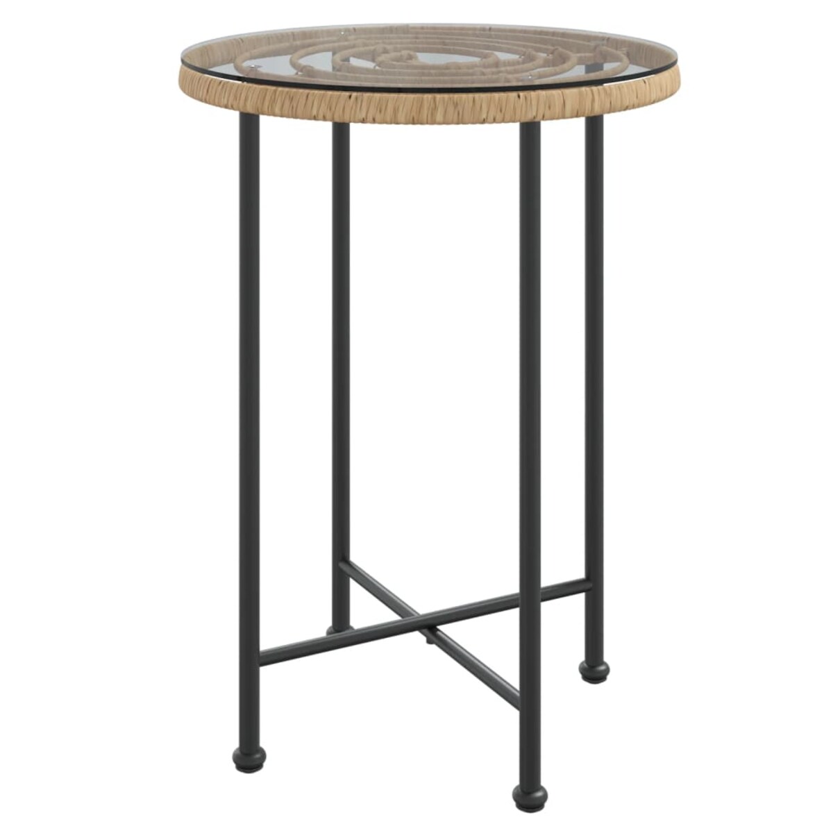 vidaXL Stół jadalniany, Ø55 cm, szkło hartowane i stal