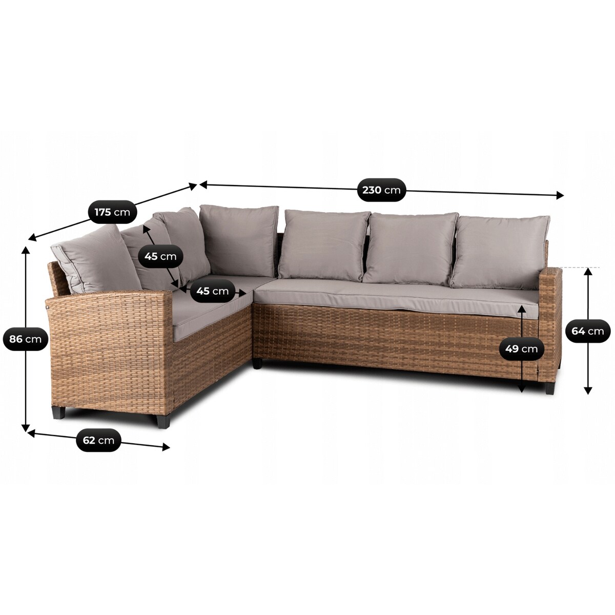 Narożnik Ogrodowy Zestaw Mebli Ława Stolik Na Taras Ogród Komplet COMODO