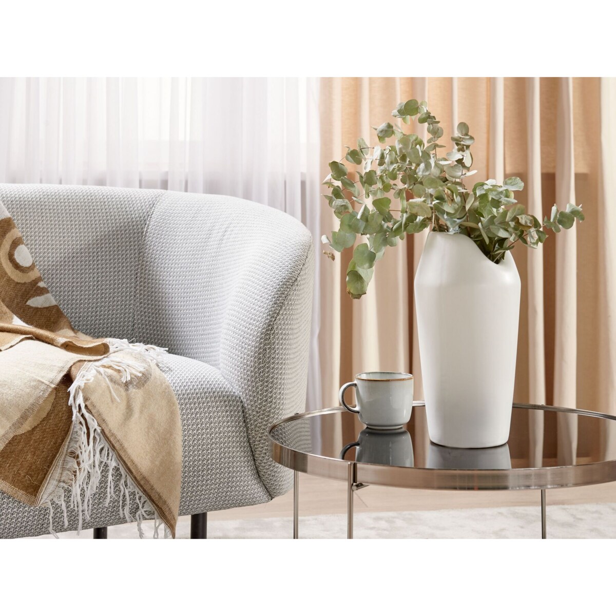 Wazon dekoracyjny kamionkowy 33 cm biały APAMEA