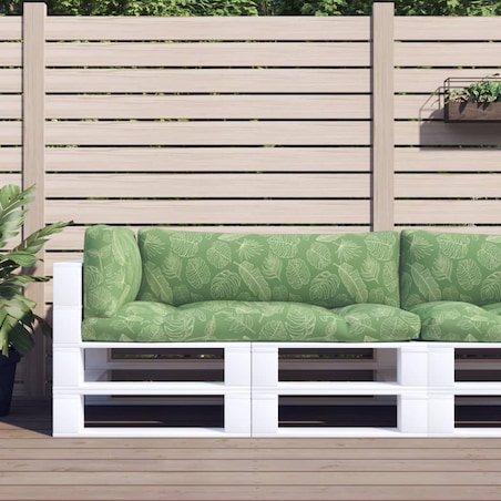 vidaXL Poduszki na palety, 3 szt., wzór w liście, tkanina Oxford