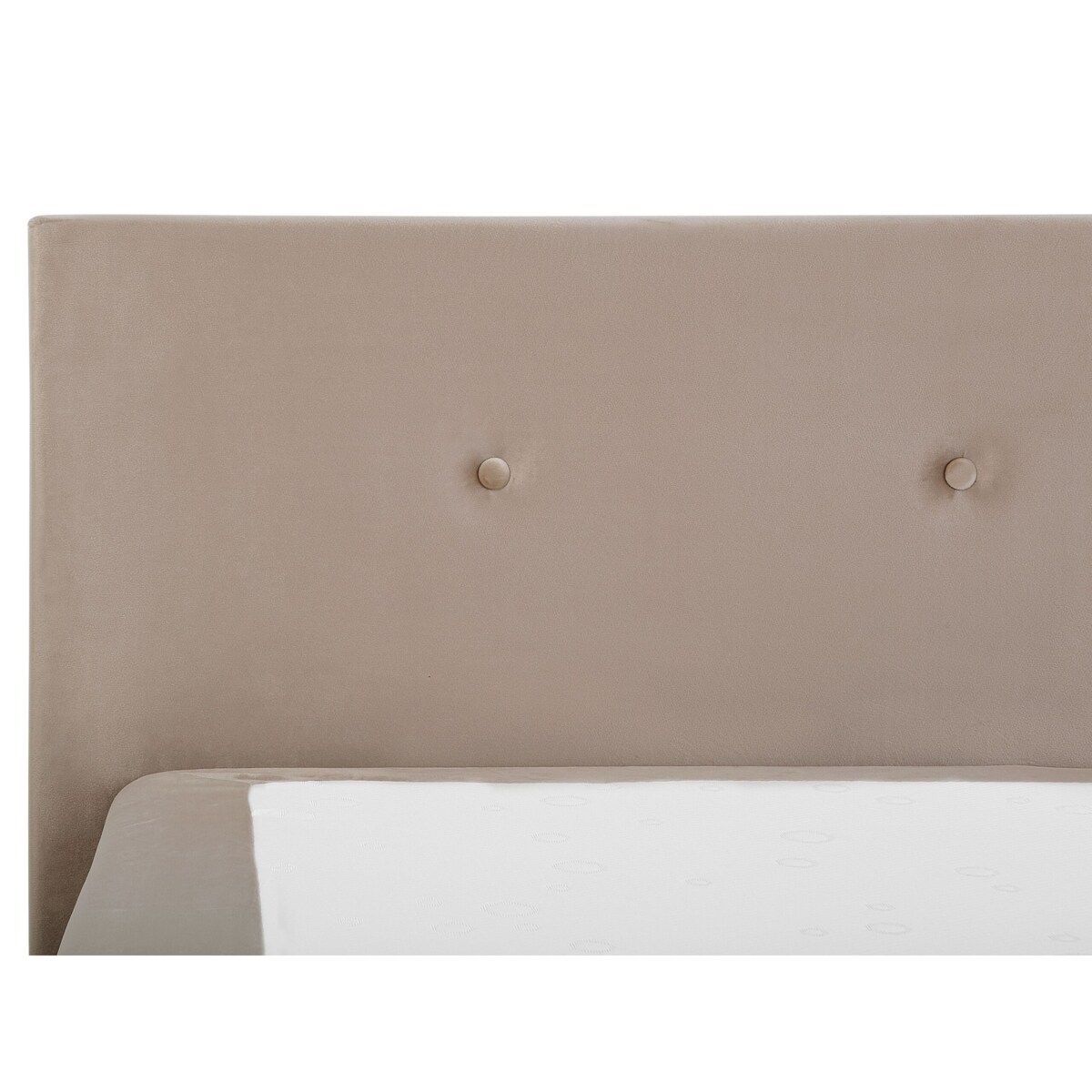 Łóżko kontynentalne welurowe 160 x 200 cm beżowe CONSUL