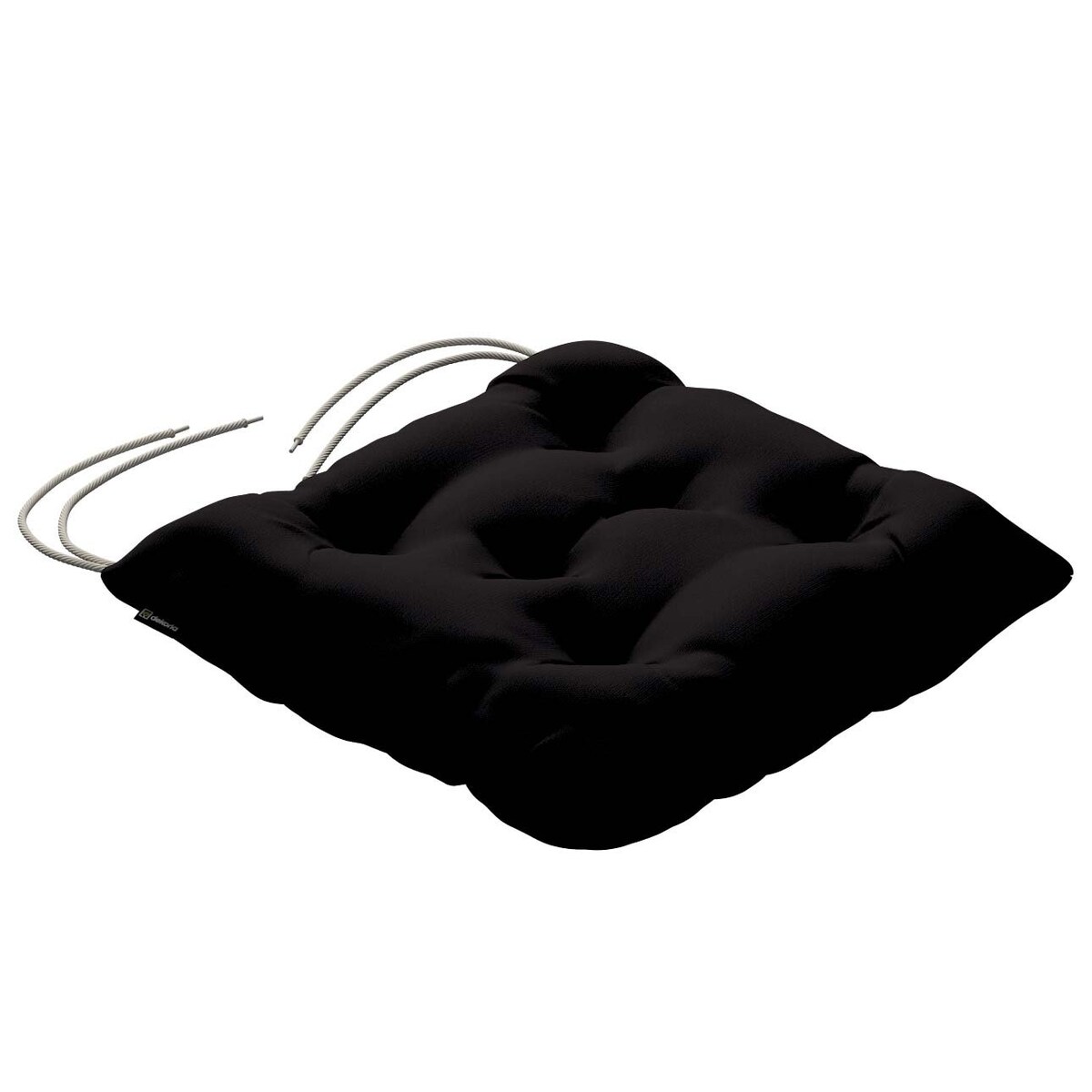 Poduszka na krzesło Jacek, Black (czarny), 38 x 38 x 8 cm, Cotton Panama