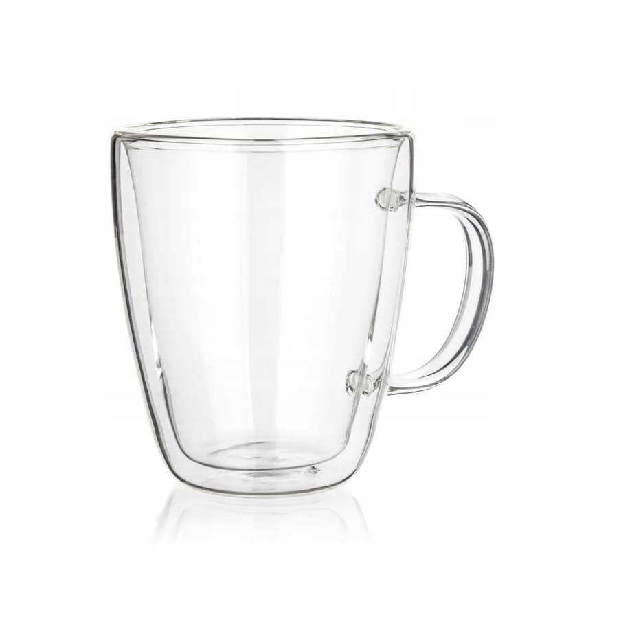 2x SZKLANKA KUBEK termiczna 300 ml podwójna ścianka na kawę herbatę z uchem