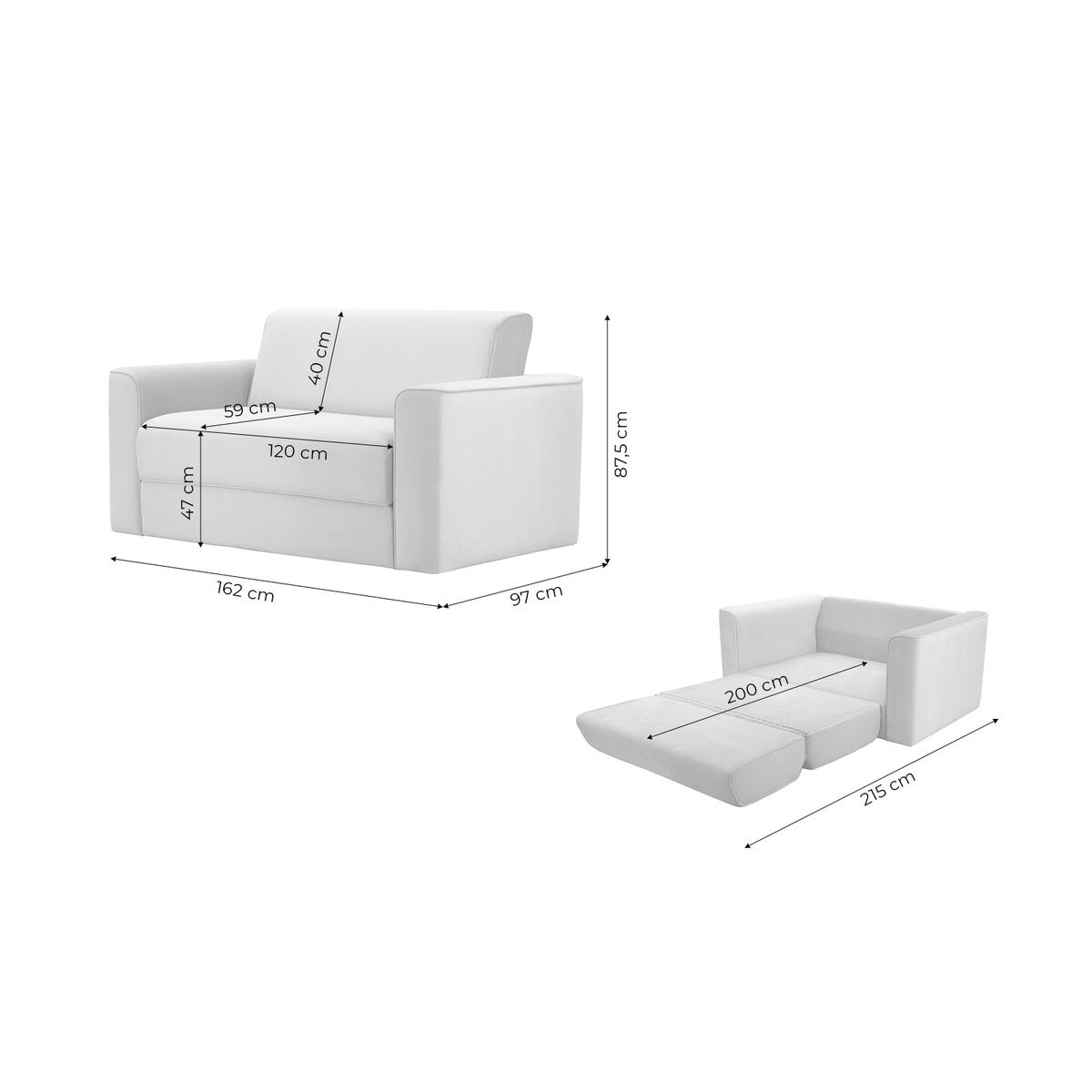 Rozkładana sofa dwuosobowa Jules-Velluto 12