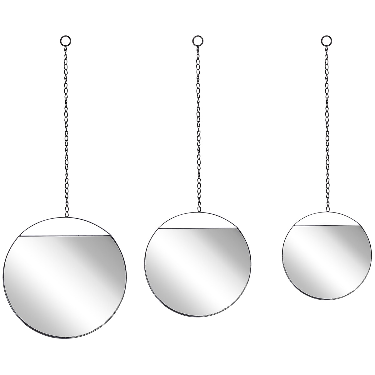 Lustro ścienne ODOS 33/29/24 cm 80/75/69 cm Metal Czarny