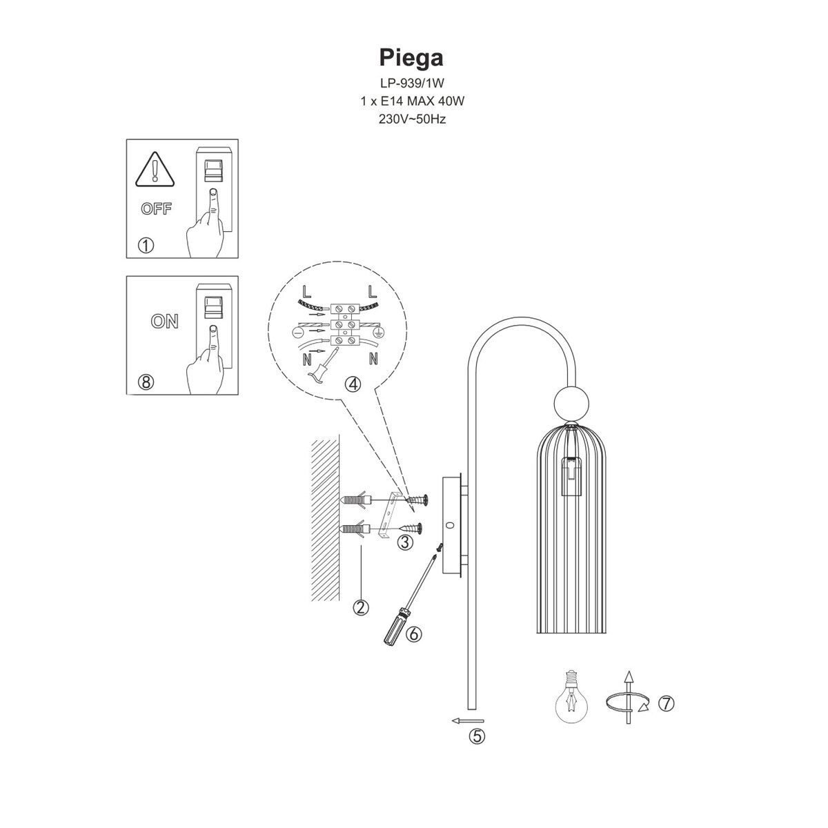 Wisząca lampa Piega LP-939/1P smoked podłużny dymiony zwis nad wyspę kuchenną