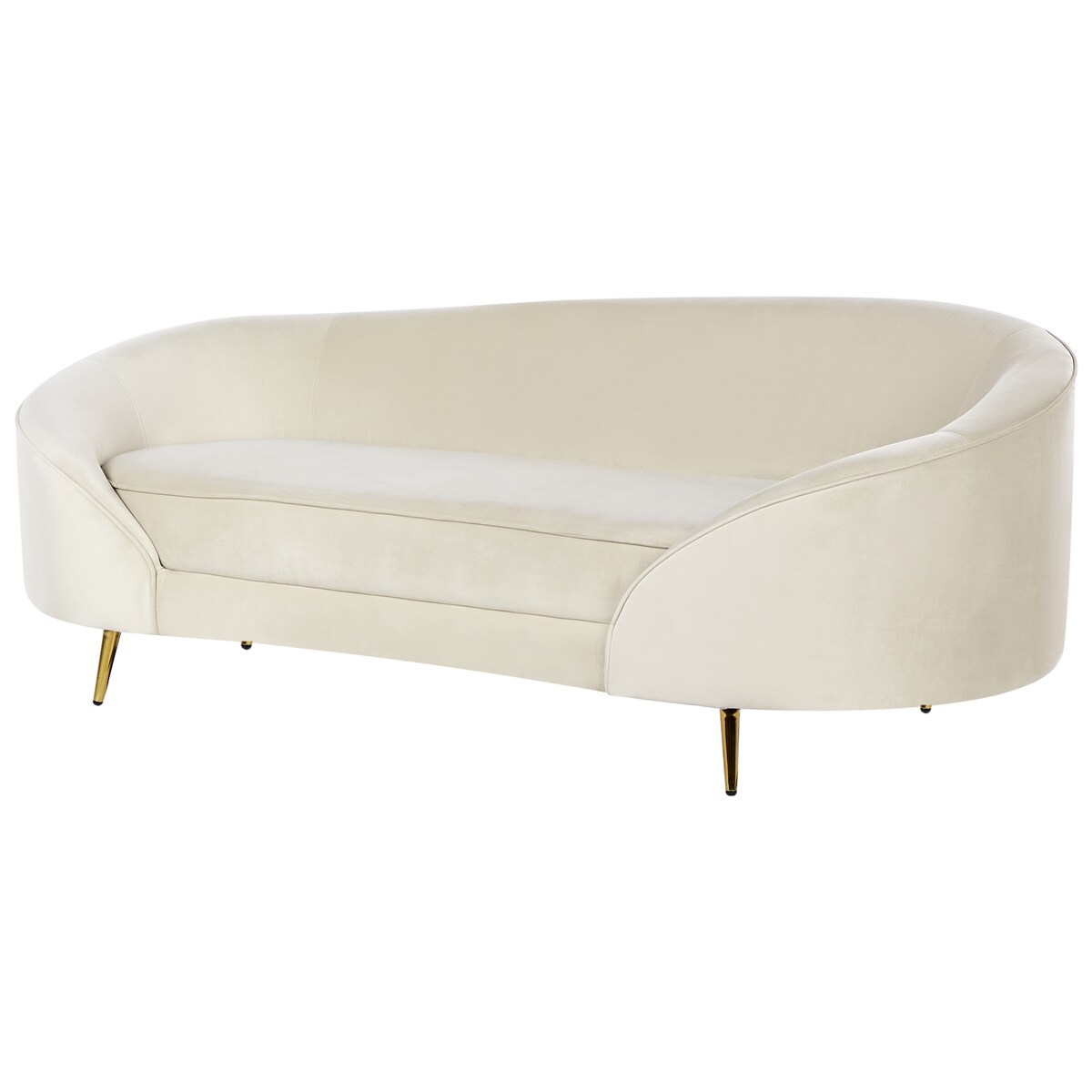 Sofa dla 2 osób SAVAR Welur Jasnobeżowy