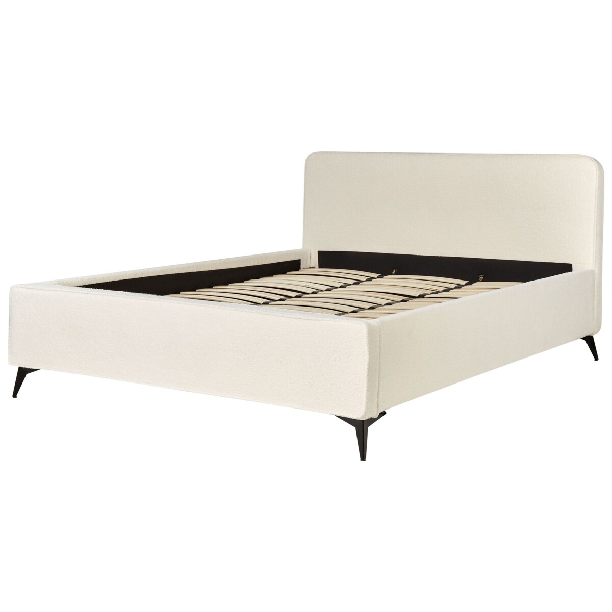 Łóżko boucle 180 x 200 cm kremowe VALOGNES