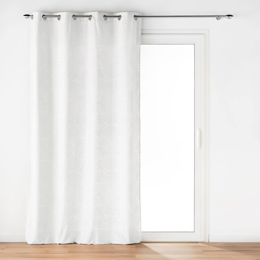 Zasłona z oczkami z tłoczonym wzorem z weluru, EVA, 135 x 260 cm