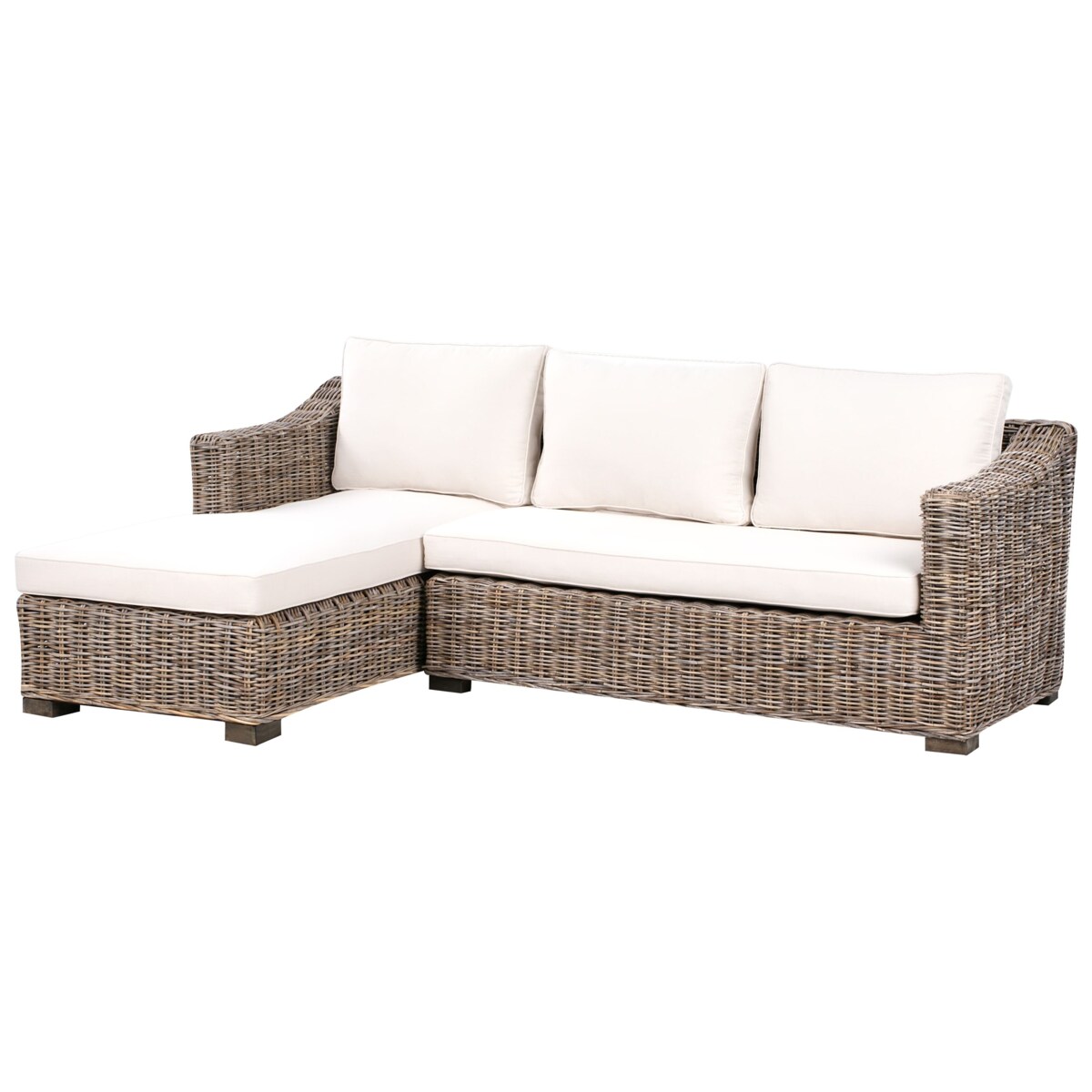 Sofa ogrodowa rattanowa szara VALLETRI