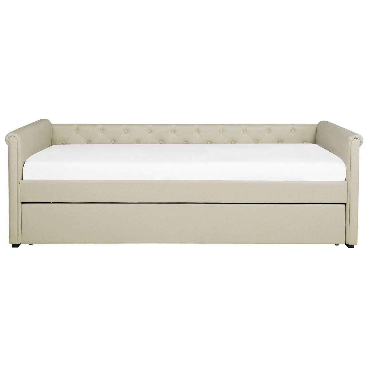 Łóżko wysuwane tapicerowane 80 x 200 cm beżowe LIBOURNE