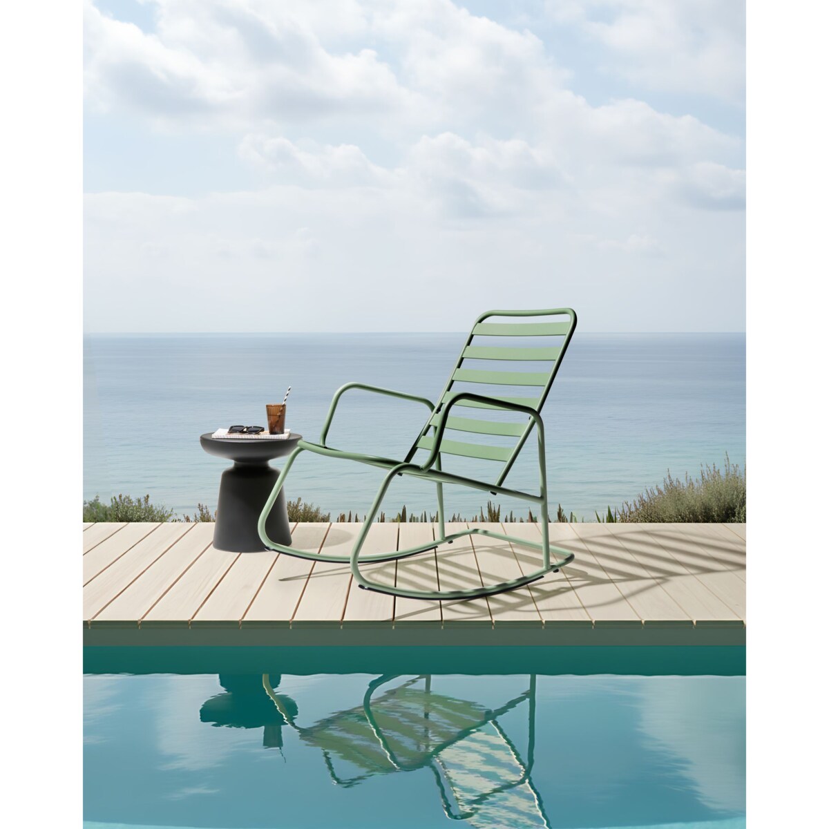 Fotel bujany ogrodowy TURI Metal Zielony