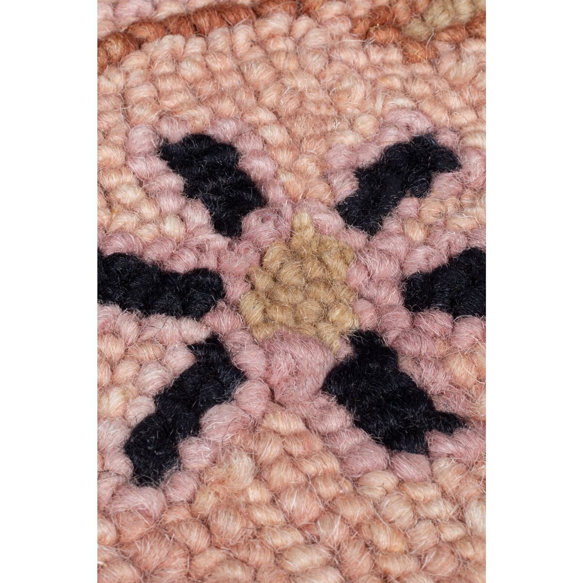 Dywan Wełniany Klasyczny Wool Loop Blossom Różowy/Czarny 160x230