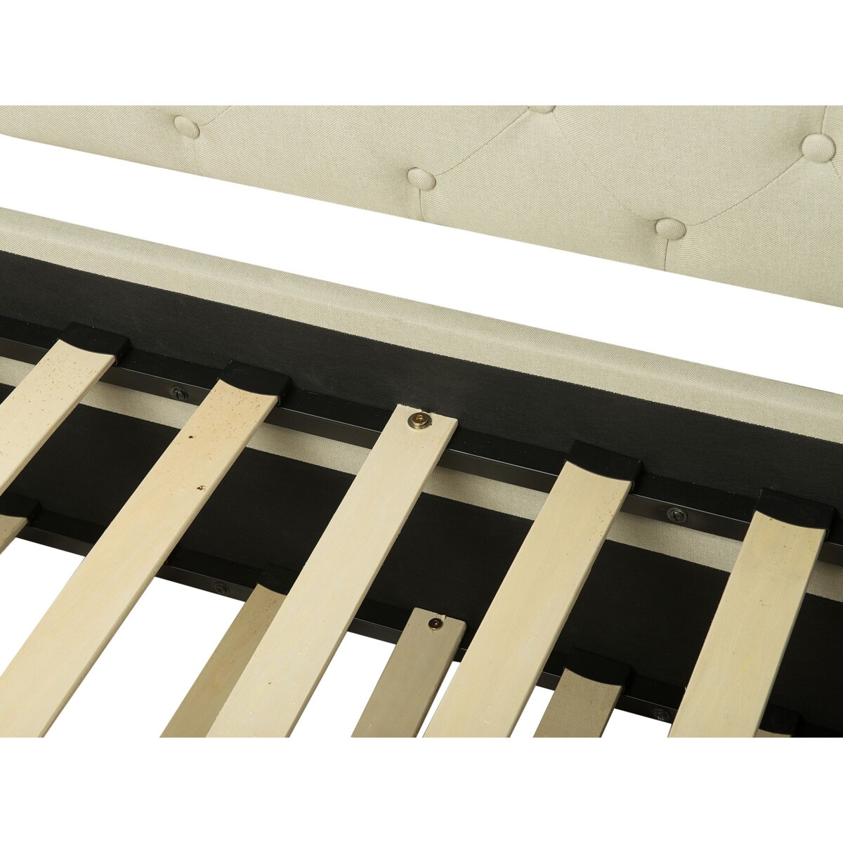 Łóżko wysuwane tapicerowane 80 x 200 cm beżowe LIBOURNE