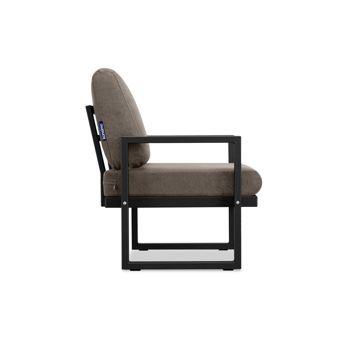 KONSIMO FRENA Stalowa sofa ogrodowa w stylu loft, czarna