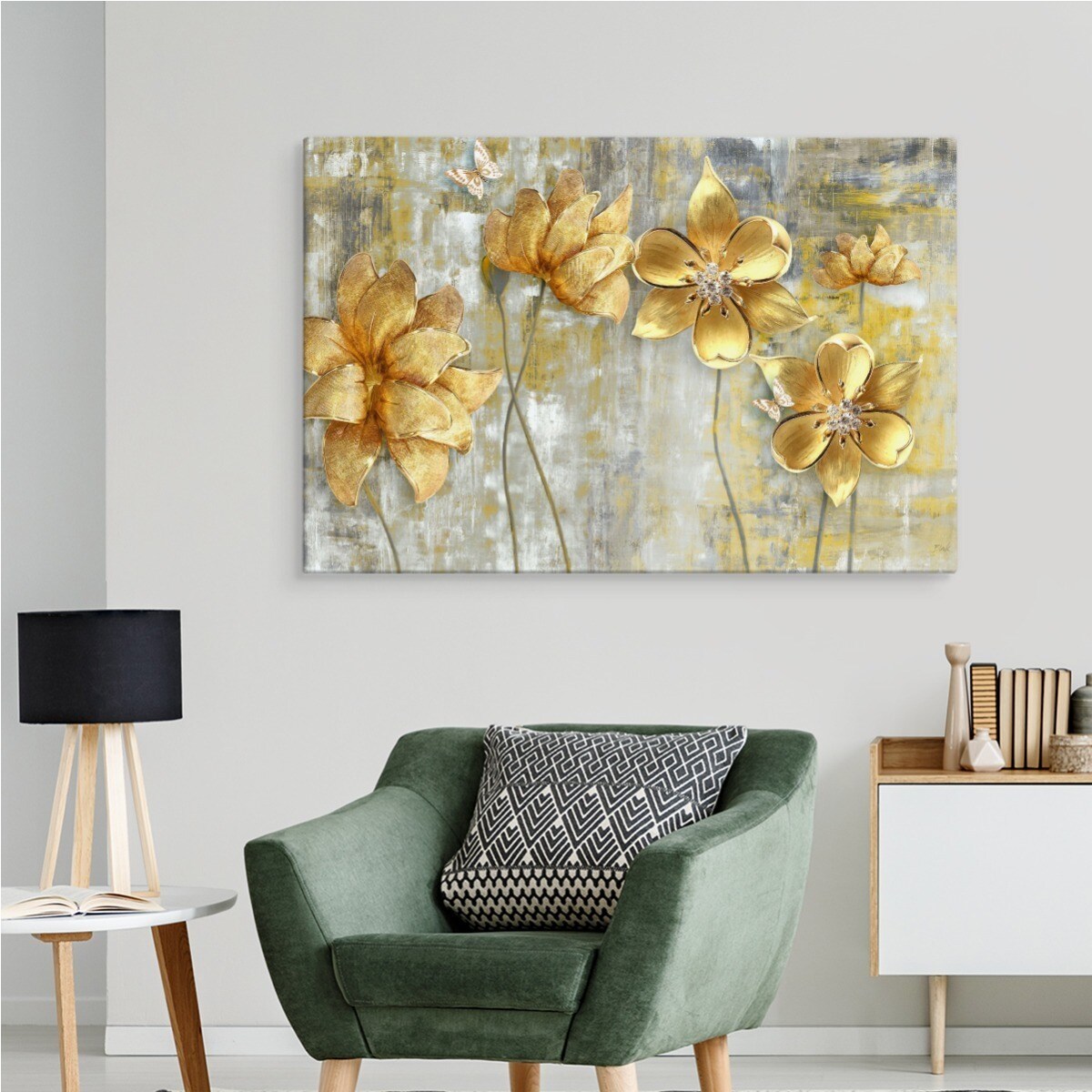 Obraz na płótnie kwiaty na betonie 120x80cm