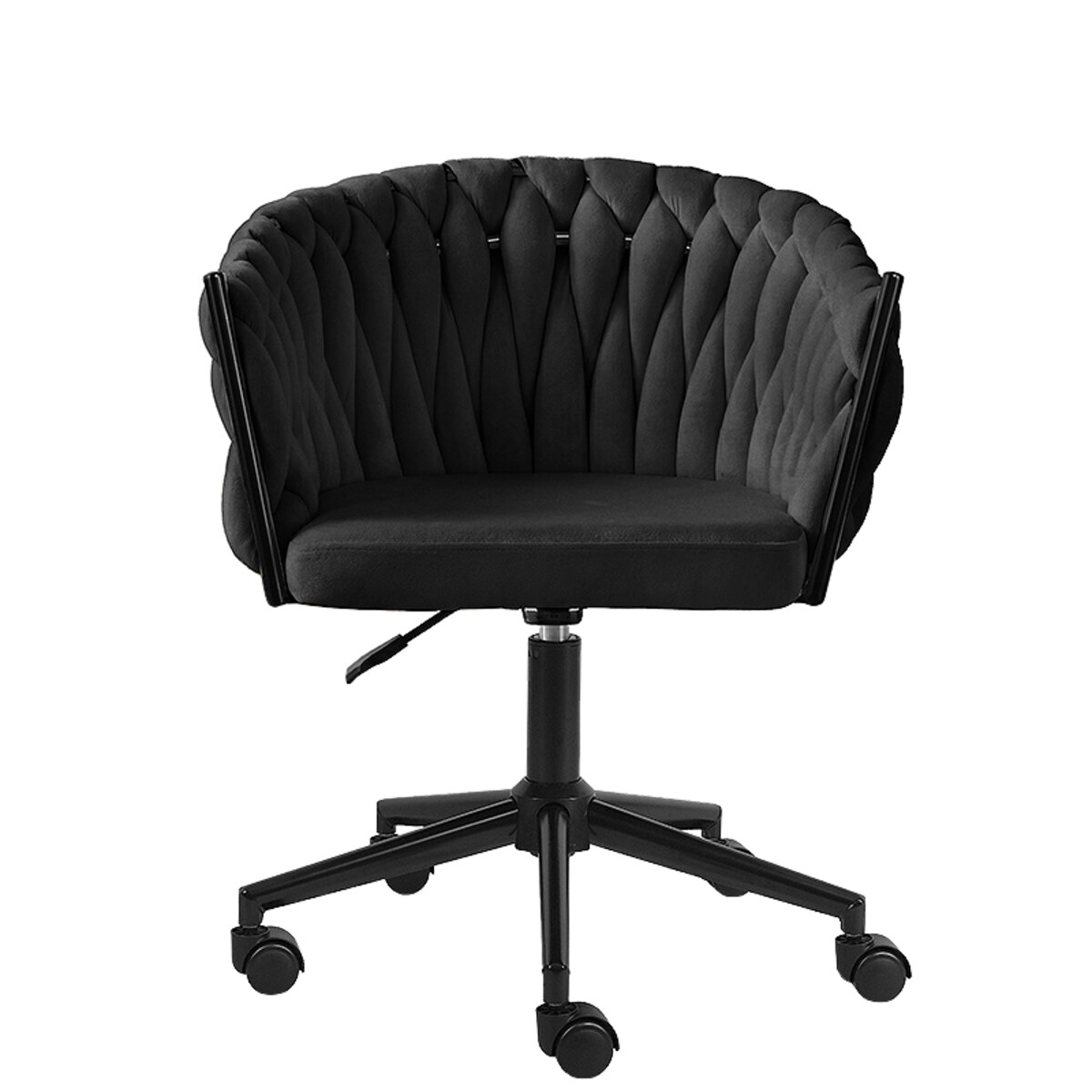 Fotel biurowy obrotowy krzesło biurowe wygodne do biurka regulowany czarne