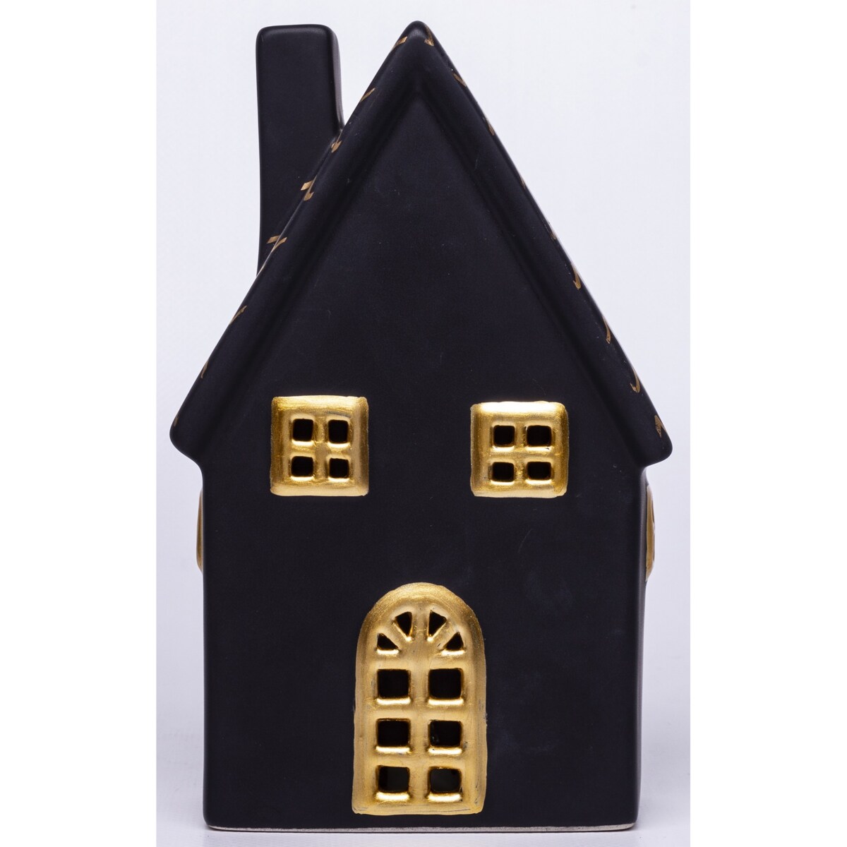 Dolomitowy czarny domek LED 19x12x6,5 cm JOUDA