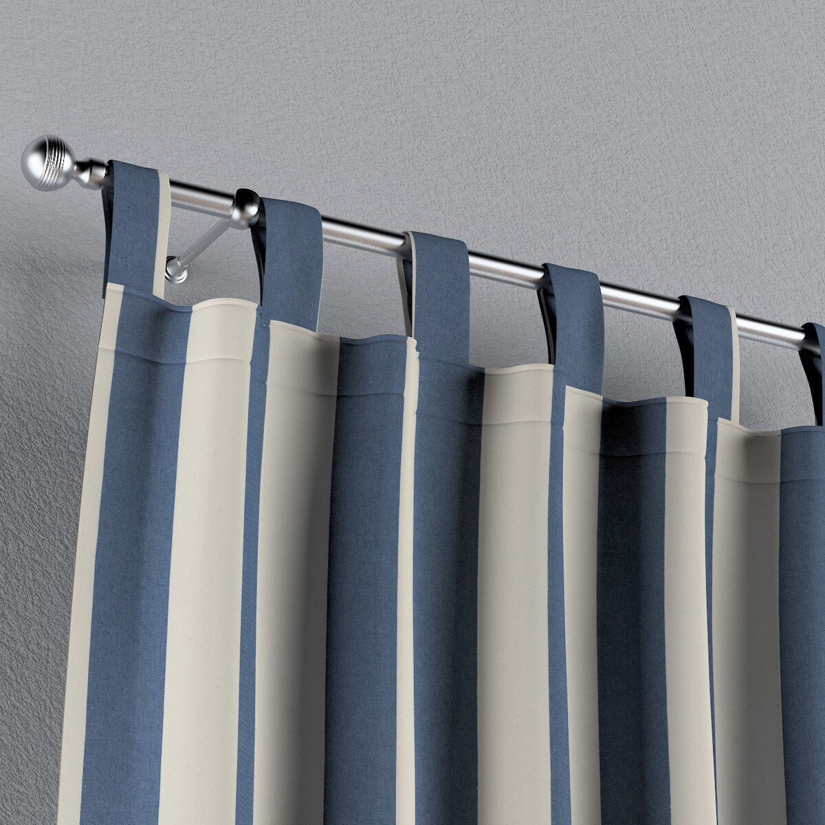 Zasłona na szelkach 1 szt. 130x245 niebiesko-białe pionowe pasy (5,5cm)