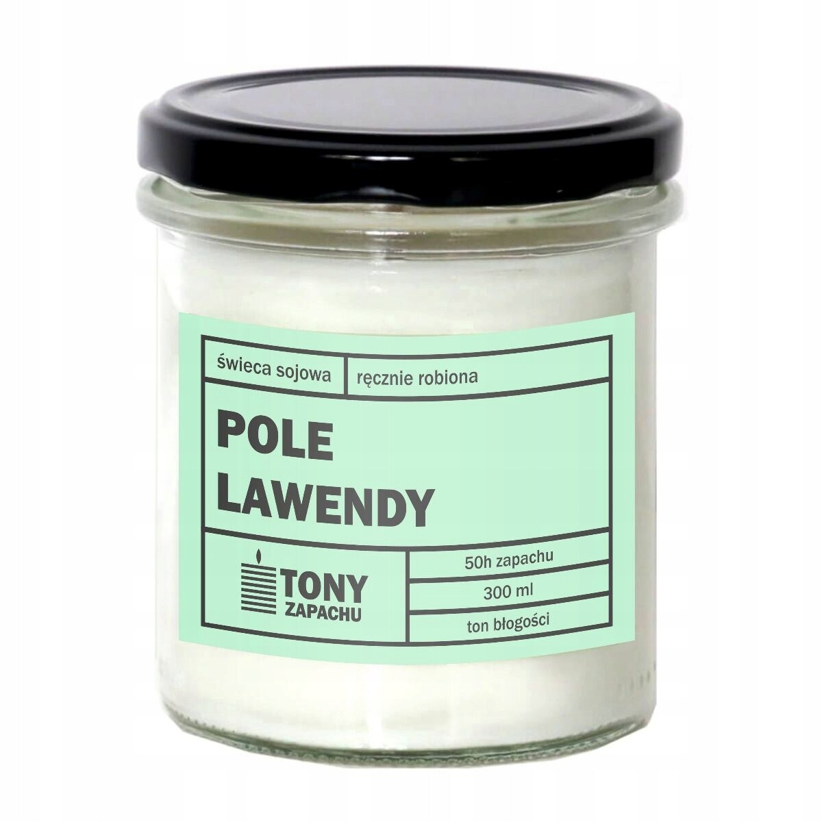 Naturalna ręcznie robiona świeca sojowa zapachowa w szkle POLE LAWENDY 50h palenia 300ml - prezent upominek dla kobiety mamy dziewczyny żony babci niej
