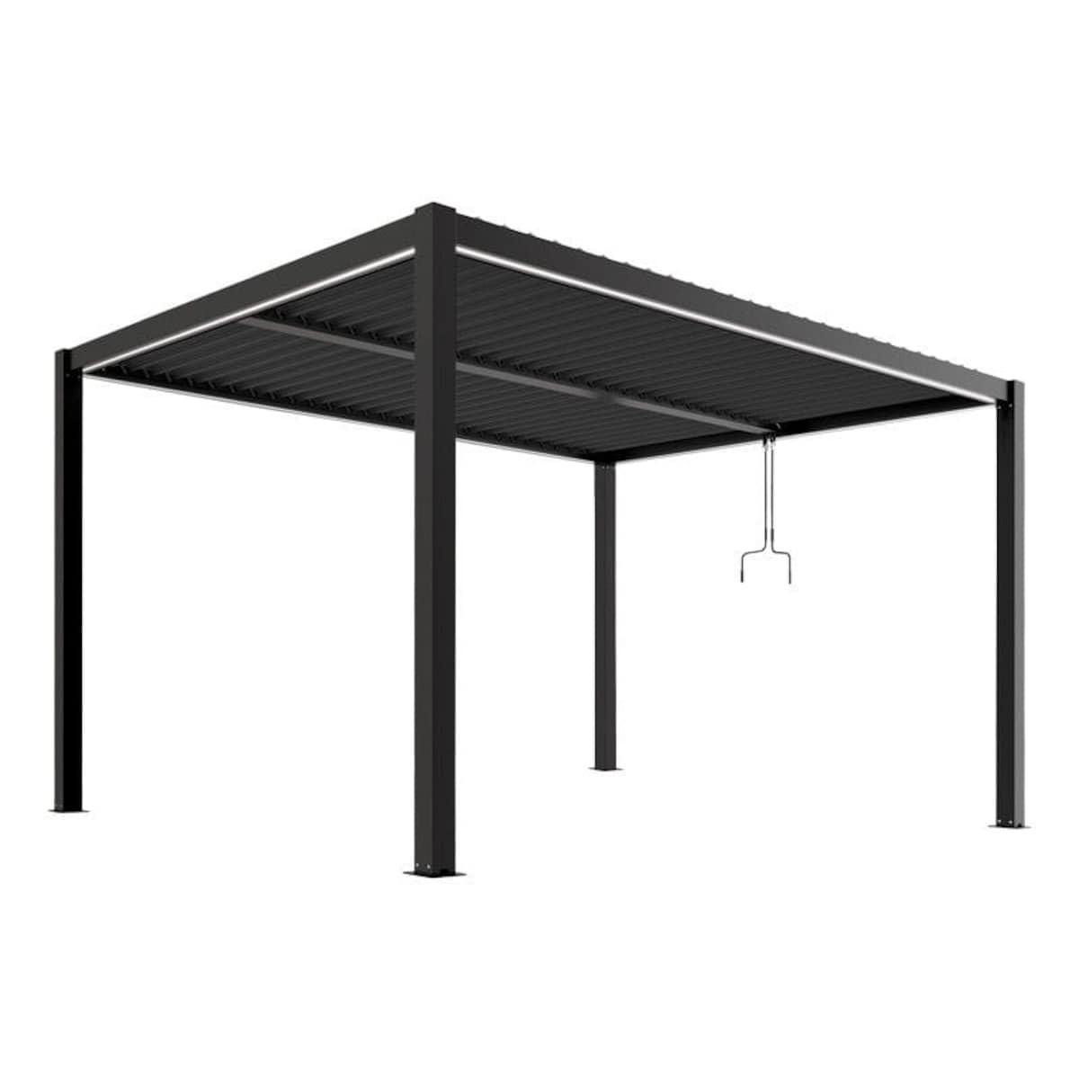 Pergola ogrodowa, tarasowa 4x4m Luxe aluminiowa LED antracytowa