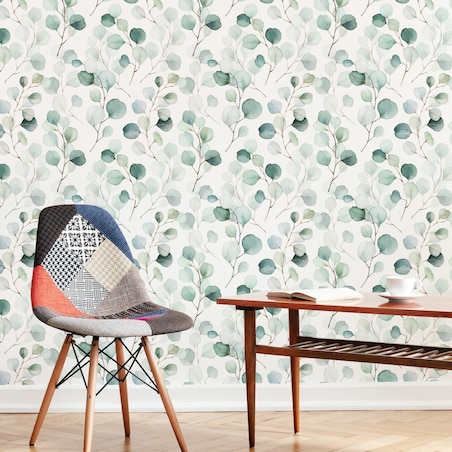 Tapeta Delikatne AKWARELOWE Liście Rośliny