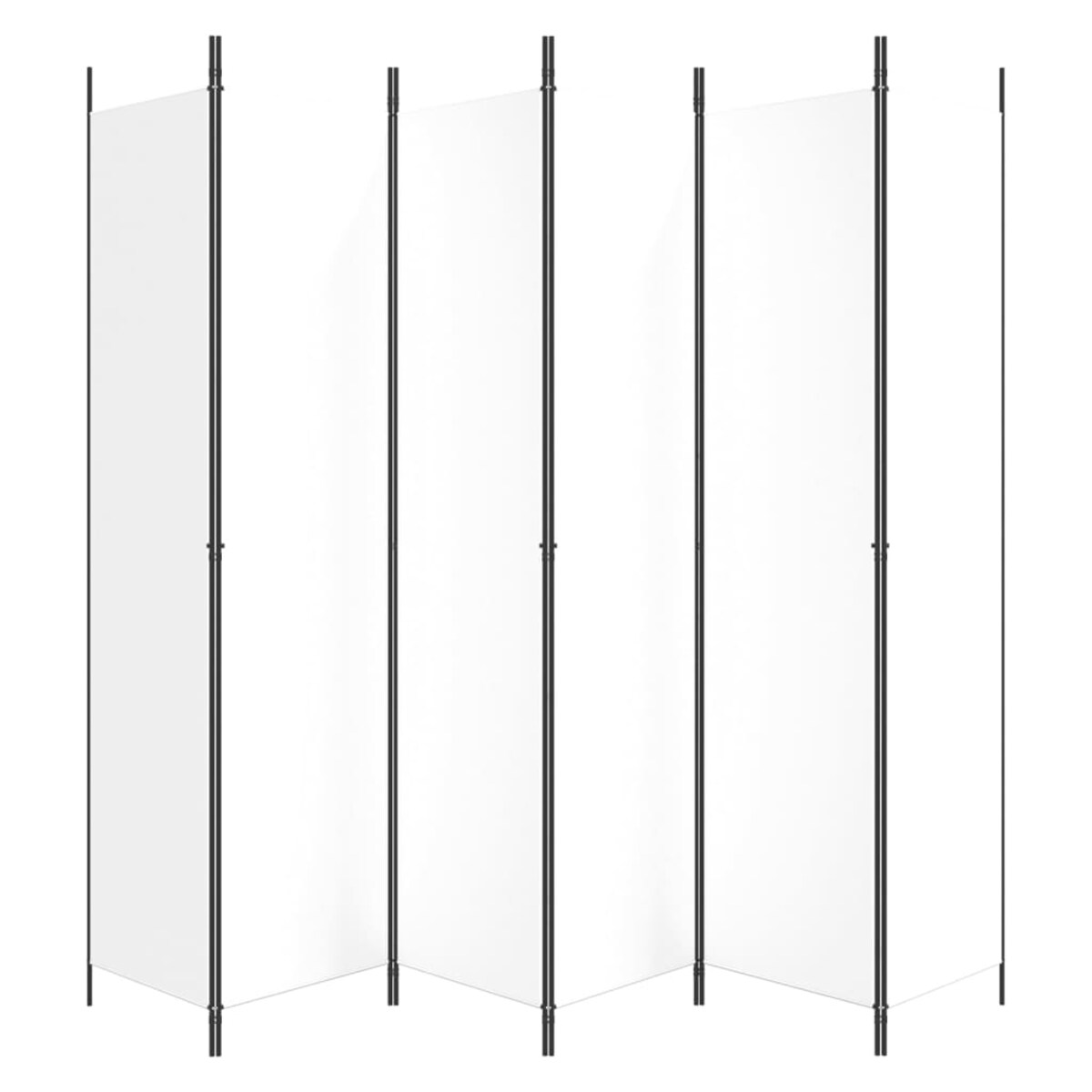 vidaXL Parawan 6-panelowy, biały, 300x220 cm, tkanina