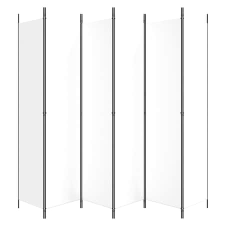 vidaXL Parawan 6-panelowy, biały, 300x220 cm, tkanina