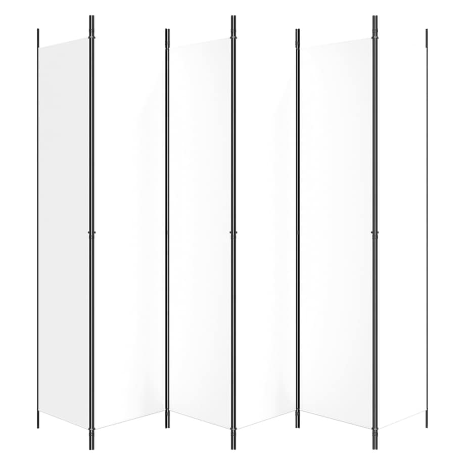 vidaXL Parawan 6-panelowy, biały, 300x220 cm, tkanina