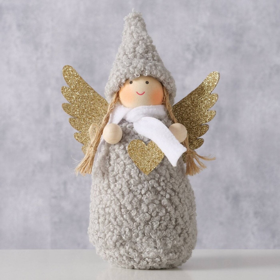 Figurka AMIA aniołek w miękkim ubranku, wys. 16 cm