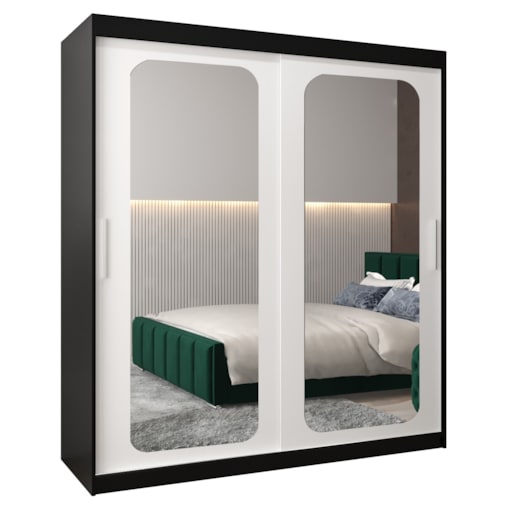 Szafa przesuwna Garderoba PROMO T3 180 czarny/biały